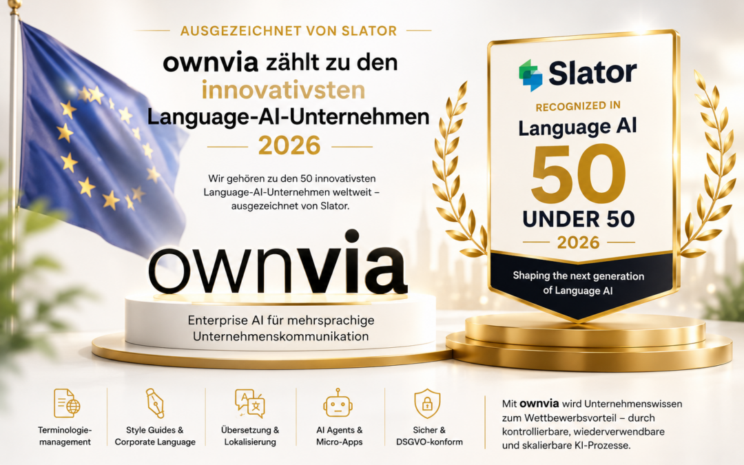 ownvia gewinnt Auszeichnung: Aufnahme in die Slator Language AI 50 Under 50